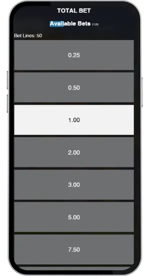 Adjusting bet amount in slot game