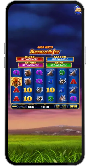 Buffalo Blitz wild tiger symbol landing on reels with multiplier