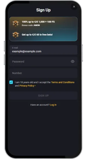 Registration process and funding casino account with payment methods