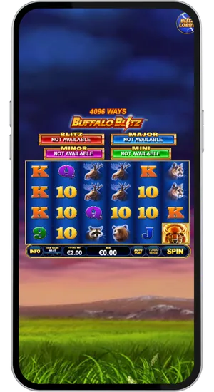 Finding Buffalo Blitz in the casino game library and launching it